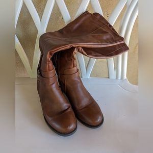 Brown knee high boots